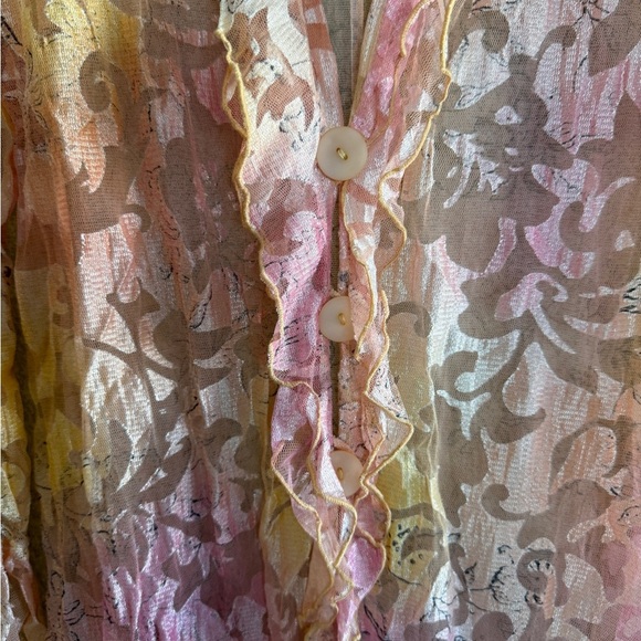 Teatro Dei Sogni by Beppe Bondi Gold and Cream Textured Robe size 14 - Picture 7 of 15